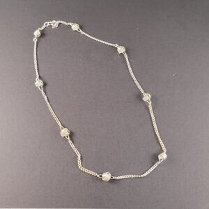 Chain Necklace Avon Vintage Silver Tone Knot 17" Spring Clasp Minimalist